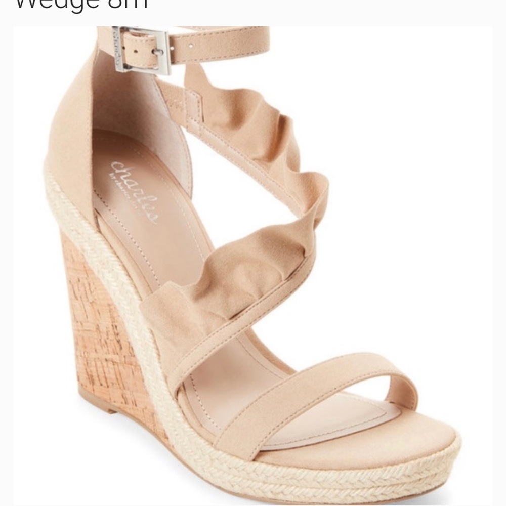 Charles by Charles David Brooke Wedge Espadrille SZ 8M Tan beige,